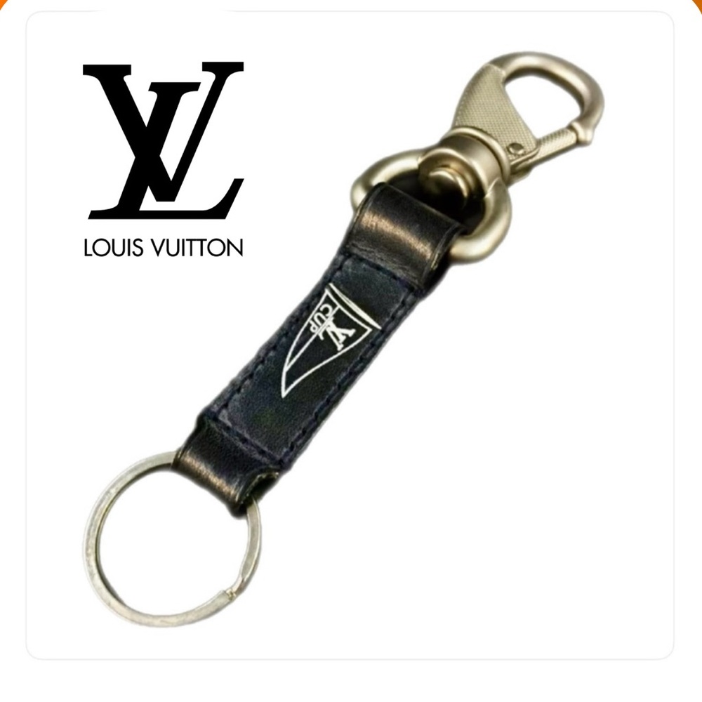 LOUIS VUITTON Porte Cles LV Cup Leather Key Ring/ Bag Charm